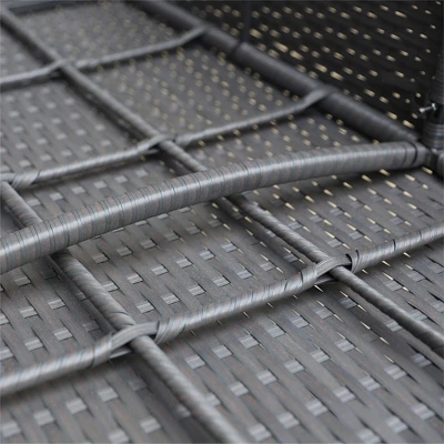 7pc Steel & Wicker Outdoor Set With Cushions & Fire Pit Table - Captiva Designs - Image 9