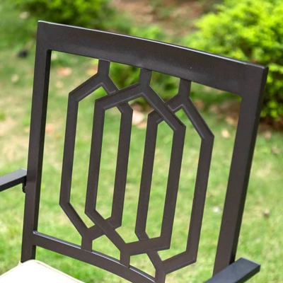 3pc All-Weather Metal/Steel Set With 2 Chairs & Round Table - Captiva Designs - Image 6