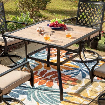5pc Outdoor Swivel Chairs & Square Table - Captiva Designs