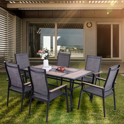 7pc Patio Set With Table & Sling Chairs - Captiva Designs - Image 8