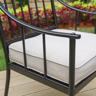 2pk Outdoor Steel Arm Chairs With Cushions - Captiva Designs - Image 2