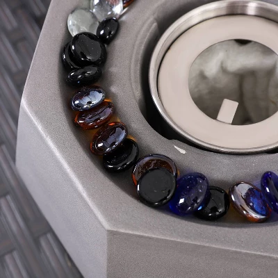 Outdoor Small Table Top Fire Pit - Light Gray - Captiva Designs - Image 4