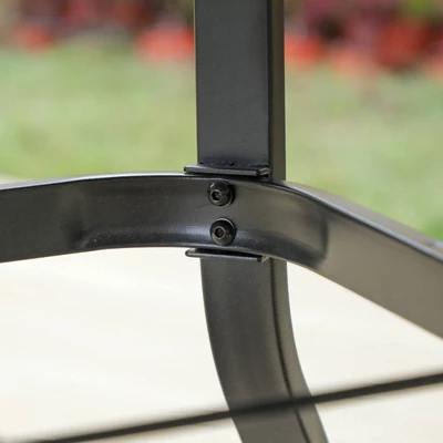 5pc Patio Set With Square Table & Steel 360 Swivel Sling Arm Chairs - Captiva Designs - Image 5