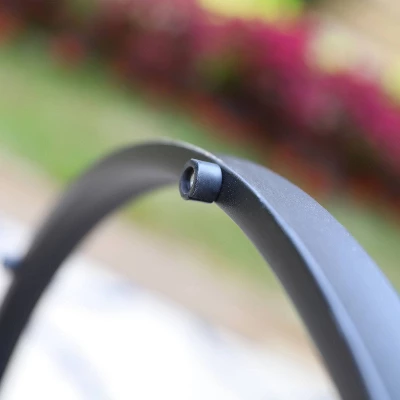 7pc Patio Dining Set With 360 Swivel Chairs With Cushions And Rectangle Concertina Steel Table - Captiva Designs - Image 13