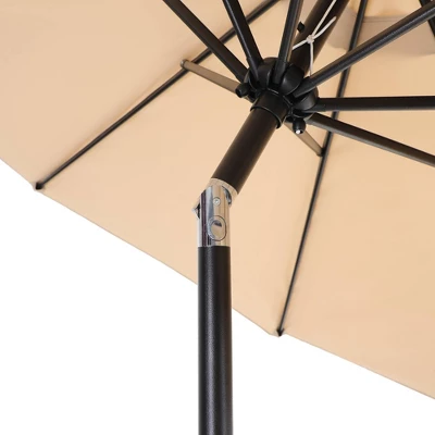9' X 9' Outdoor Patio Market Umbrella With Push Button Tilt Crank - Captiva Designs - Image 6