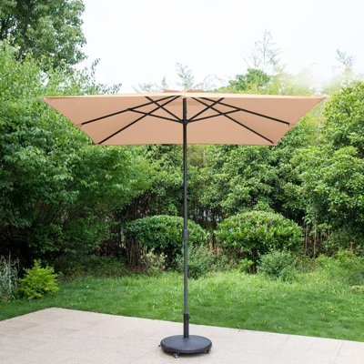 10 ' X 6.6' Rectangular Outdoor Patio Market Umbrella With Straight Crank - Captiva Designs