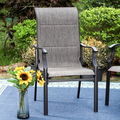 2pk Steel Patio Padded Sling Arm Chairs - Captiva Designs - Image 2