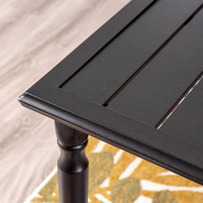 Outdoor Steel Rectangle Dining Table With 1.77" Umbrella Hole - Captiva Designs - Image 7