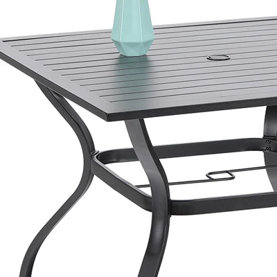 5PC Patio Dining Set With 37" Square Table & Swivel Chairs - Captiva Designs - Image 10