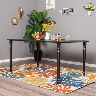 Outdoor Steel Rectangle Dining Table With 1.77" Umbrella Hole - Captiva Designs - Image 3