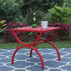 Outdoor Slat Top Coffee Table - Red - Captiva Designs
