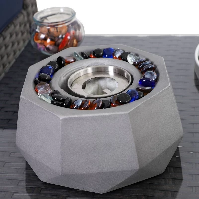 Outdoor Small Table Top Fire Pit - Light Gray - Captiva Designs - Image 2