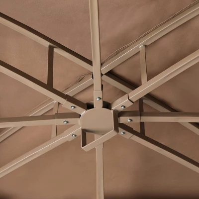 10' X 12' Outdoor Garden Gazebo With Skirts Tent Canopy Beige - Captiva Designs - Image 4