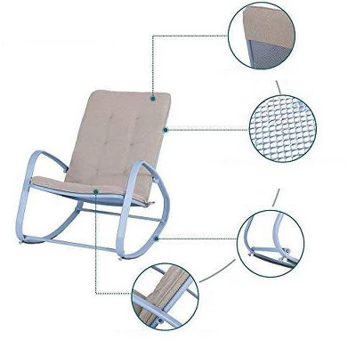 2pc Patio Modern Rocking Chair - Blue - Captiva Designs