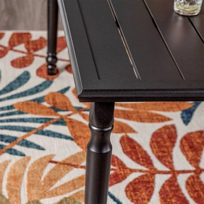 Outdoor Steel Rectangle Dining Table With 1.77" Umbrella Hole - Captiva Designs - Image 5