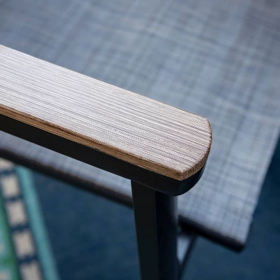 7pc Patio Dining Set With Rectangle Table With 2.6" Umbrella Hole & Aluminum Arm Chairs - Captiva Designs - Image 2