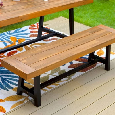 2pc Acacia Wood Patio Set With Bench - Captiva Designs - Image 4