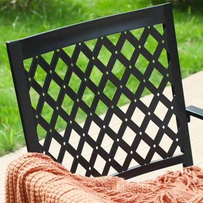 5pc Outdoor Conversation Set With Swivel Chairs & 28" Square Propane Fire Table - Captiva Designs - Image 5