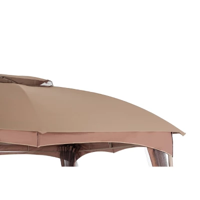 10' X 12' Outdoor Garden Gazebo With Skirts Tent Canopy Beige - Captiva Designs - Image 2