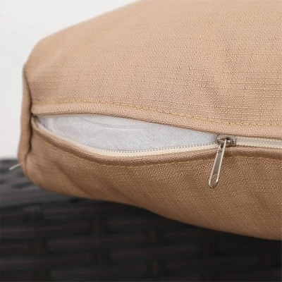 7pc Steel & Wicker Outdoor Set With Cushions & Fire Pit Table - Captiva Designs - Image 4