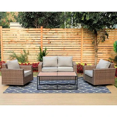 2pc Outdoor Conversation Set With Arm Chair & Coffee Table - Captiva Designs - Image 10