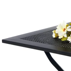 5pc Patio Set With Swivel Chairs & Square Metal Table - Captiva Designs