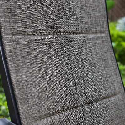 5pc Patio Set With Square Table & Steel 360 Swivel Sling Arm Chairs - Captiva Designs - Image 11