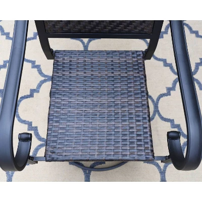 7pc Patio Dining Set With 360 Swivel Chairs With Cushions And Rectangle Concertina Steel Table - Captiva Designs - Image 11