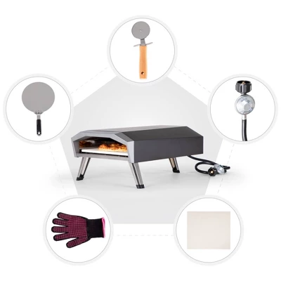 Captiva Designs E02GR011 Propane Gas Outdoor Pizza Oven - Black