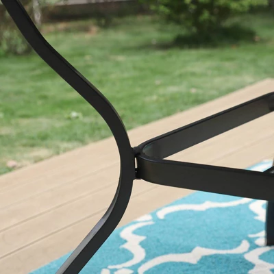 5pc Patio Set With 37" Metal Table & Extra Wide Swivel Chairs With Cushions - Captiva Designs - Image 3