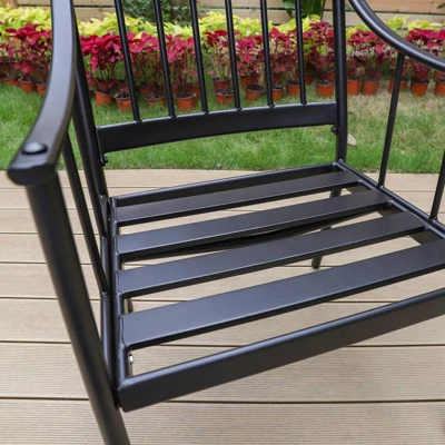 2pk Outdoor Steel Arm Chairs With Cushions - Captiva Designs - Image 9