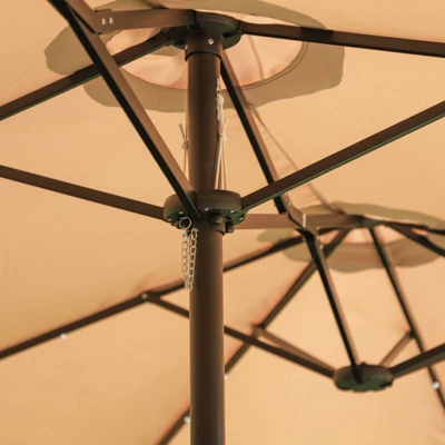 15' X 9' Rectangular Lit Outdoor Patio Market Umbrella With Extra Large Base And Sand Bags - Captiva Designs - Image 4