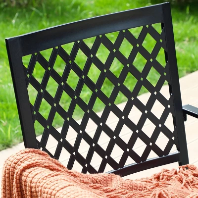 7pc Metal Dining Set With Expandable Table & 6 Swivel Chairs - Captiva Designs - Image 6