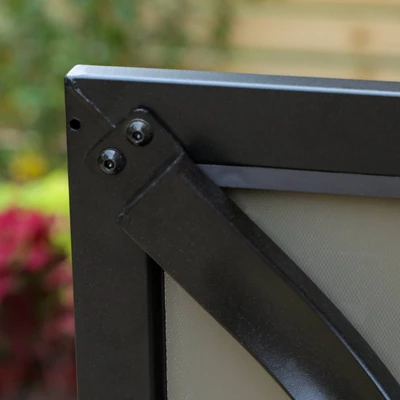 5pc Patio Dining Set With Rattan Arm Chairs & Square Faux Wood & Steel Tabletop - Captiva Designs - Image 7