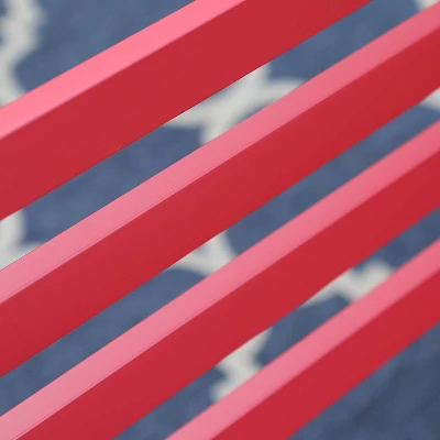 Outdoor Steel Loveseat Bench - Red - Captiva Designs - Image 6