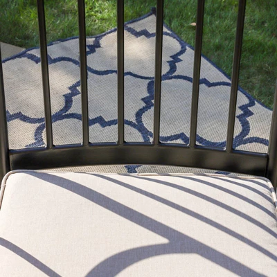 2pk Outdoor Steel Arm Chairs With Cushions - Captiva Designs - Image 3