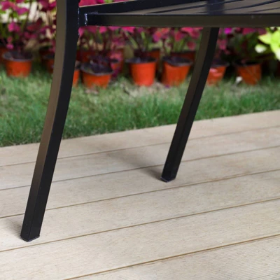 2pk Outdoor Steel Dining Arm Chairs - Captiva Designs - Image 3