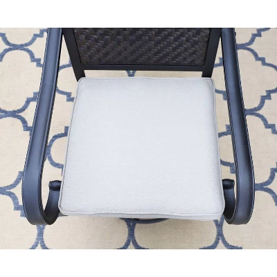 7pc Patio Dining Set With 360 Swivel Chairs With Cushions And Rectangle Concertina Steel Table - Captiva Designs - Image 10