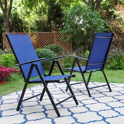 2pk Outdoor 7 Position Arm Chairs With High Backs & Aluminum Frames - Captiva Designs - Image 13