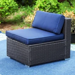 6pc Patio Low-Back Rattan Conversation Set - Captiva Designs