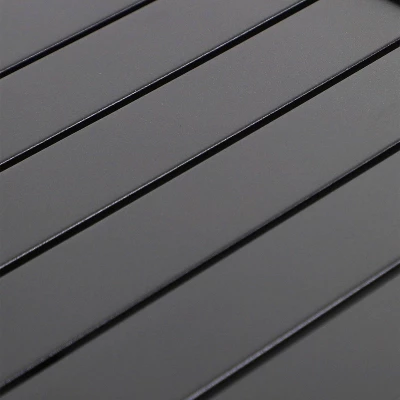 5pc Outdoor Dining Set With Padded Sling C-Spring Chairs & Round Metal Table With Umbrella Hole - Black - Captiva Designs - Image 5