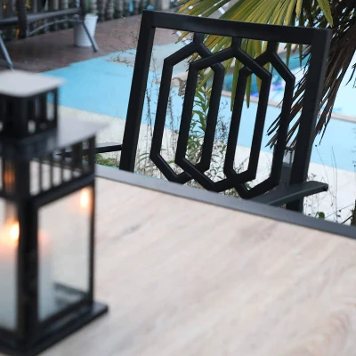 5PC Patio Dining Set With 37" Square Table & Swivel Chairs - Captiva Designs - Image 8