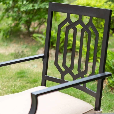 3pc All-Weather Metal/Steel Set With 2 Chairs & Round Table - Captiva Designs - Image 5