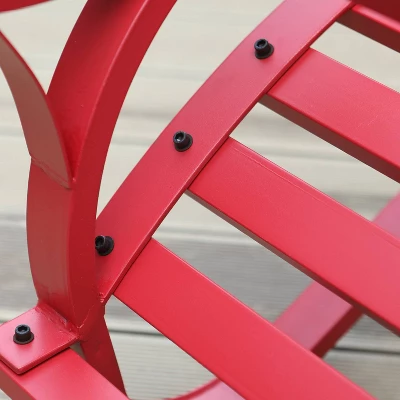 Outdoor Steel Loveseat Bench - Red - Captiva Designs - Image 3