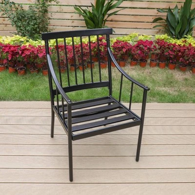 2pk Outdoor Steel Arm Chairs With Cushions - Captiva Designs - Image 8