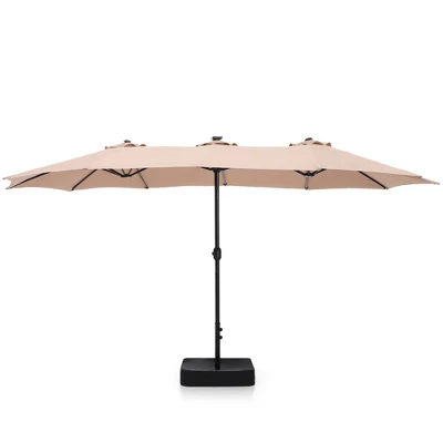 15' X 9' Rectangular Lit Outdoor Patio Market Umbrella With Extra Large Base And Sand Bags - Captiva Designs - Image 2
