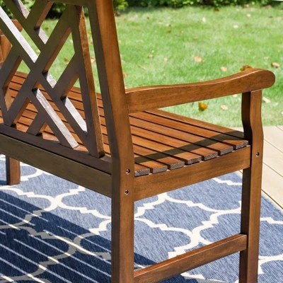 Outdoor Poplar Wood Loveseat Bench - Natural - Captiva Designs - Image 6