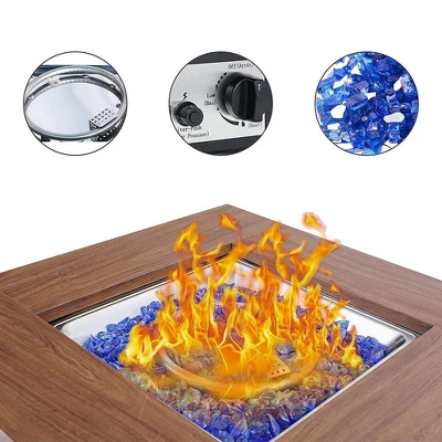 5pc Outdoor Set With Swivel Chairs & 34" Propane Fire Pit Table - Captiva Designs - Image 5