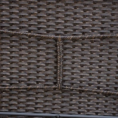 5pc Patio Dining Set With Rattan Arm Chairs & Square Faux Wood & Steel Tabletop - Captiva Designs - Image 20