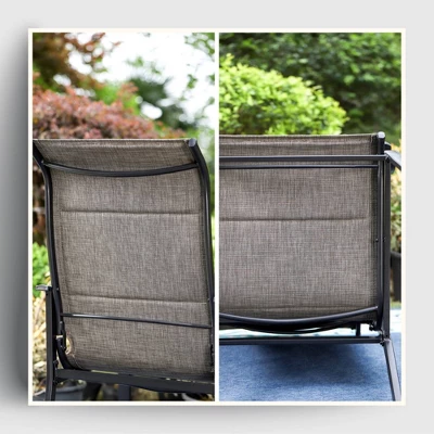 5pc Patio Dining Set With Steel Table With 1.57" Umbrella Hole & Padded Arm Chairs - Captiva Designs - Image 3